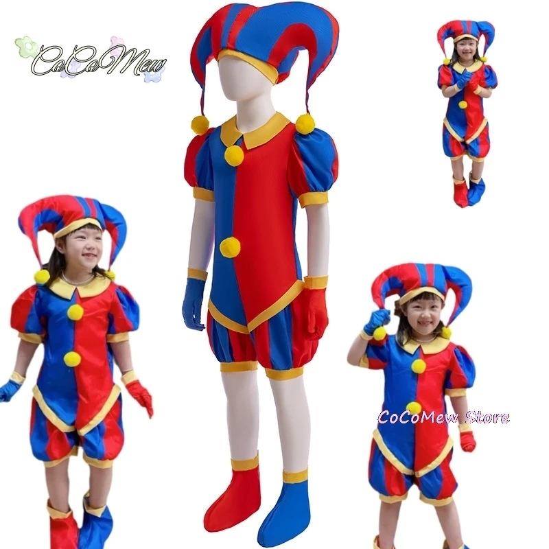 어메이징 디지털 서커스 코스프레 남녀공용, 폰미 의상, 어린이 애니메이션, 어린이 코스프레, 성인 코스튬 의류