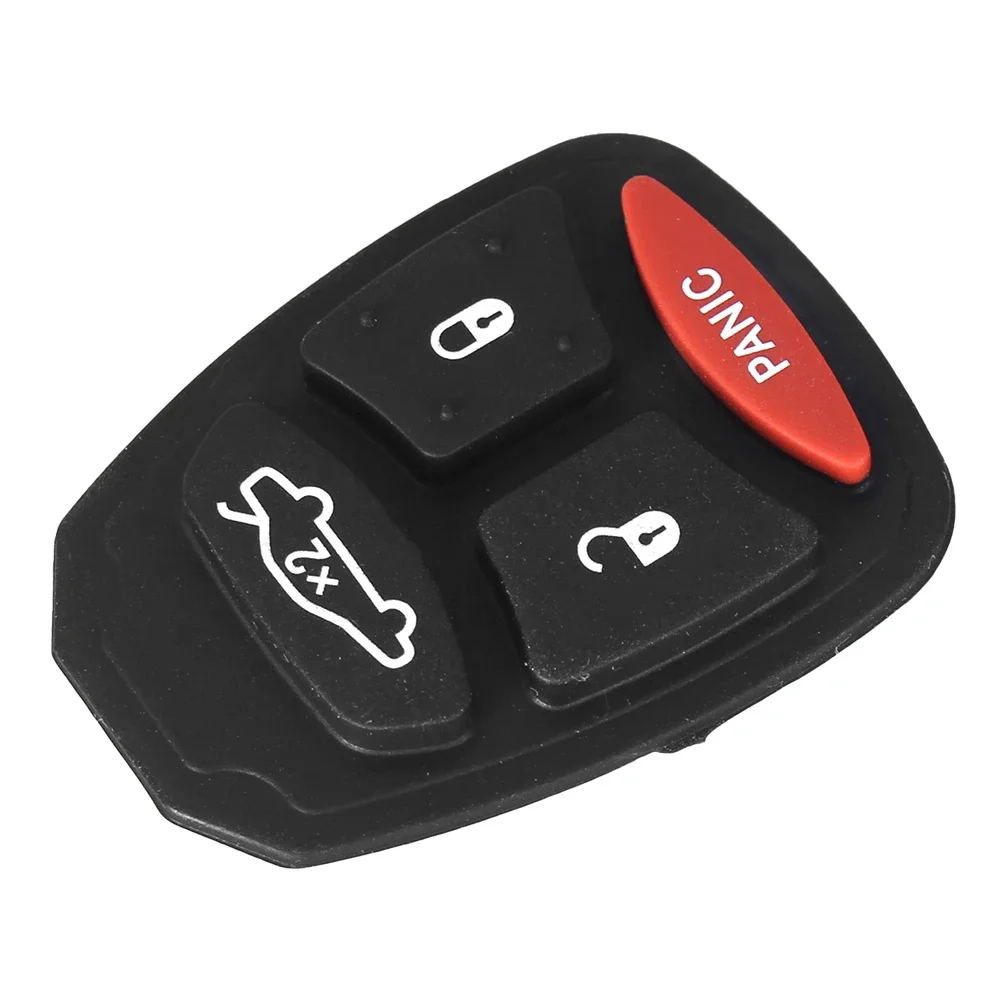 KEYYOU Per Chrysler Dodge Jeep 4 Bottoni Fob Chiave A Distanza di Ricambio Bottoni Pad In Gomma A Distanza di Riparazione Caso Della Copertura Chiave