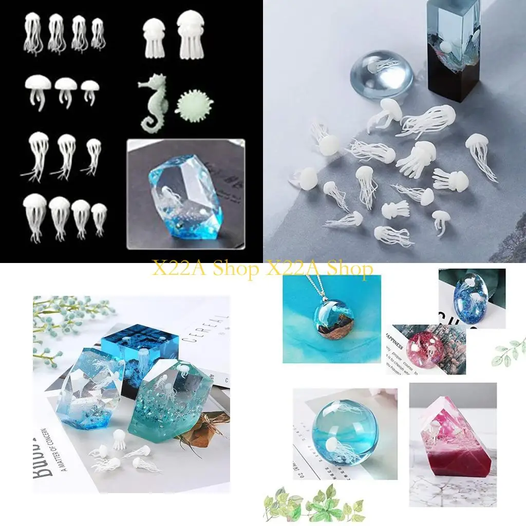 

Уникальный мини-наполнитель из смолы в виде медузы, наполнитель для форм из смолы, модель наполнения морской конек, рыба-фугу