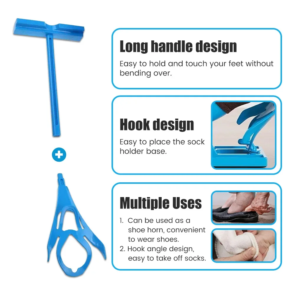 Sock Aid Tool for Seniors Easy for Putting On Socks and Removing Sock Assistant Device No Bending Sock Puller Aid for Disabled