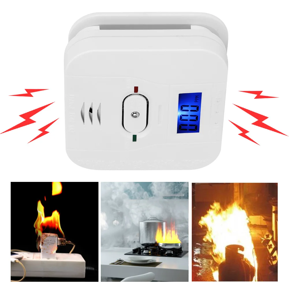 Empfindlicher 3-in-1-CO-Rauch-Hochtemperatur-Wärmemelder, kabelloser, unabhängiger Sicherheitsalarm aus Verbundwerkstoff CST503, einfache Installation für Zuhause