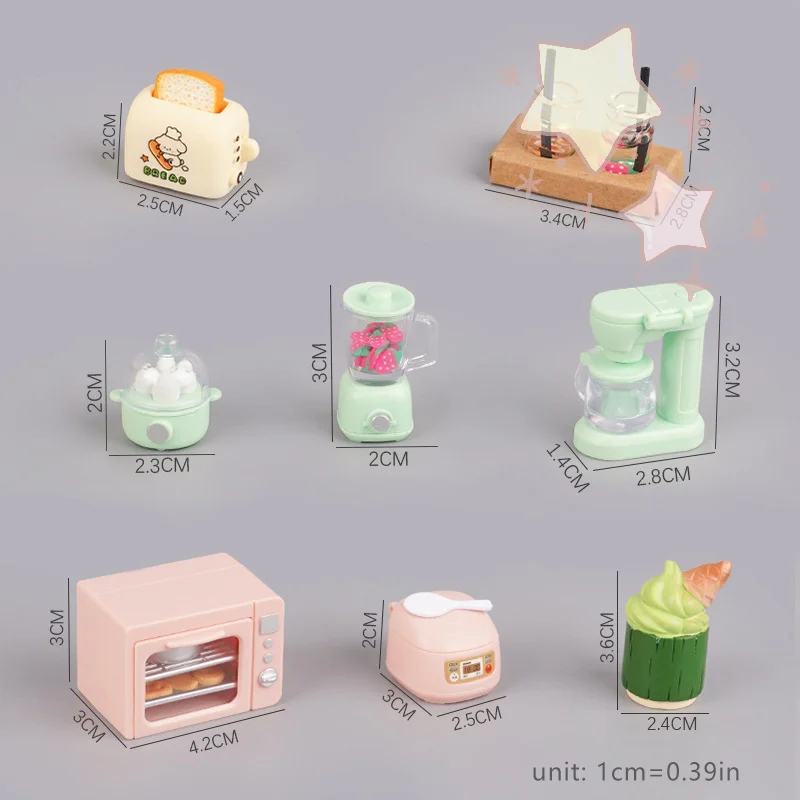 1/12 Puppenhaus Mini-Küchengerät-Set inklusive Entsafter, Reiskocher und Ofenmodell für Puppenhaus-Dekoration