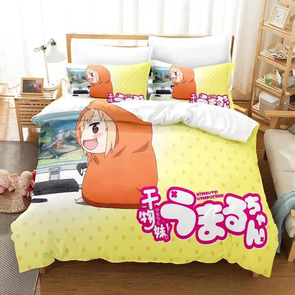 

Химото! Umaru-chan Комплект постельного белья Single Twin Full Queen King Size Комплект постельного белья для взрослых и детей Наборы пододеяльников для спальни Аниме Комплект простыней