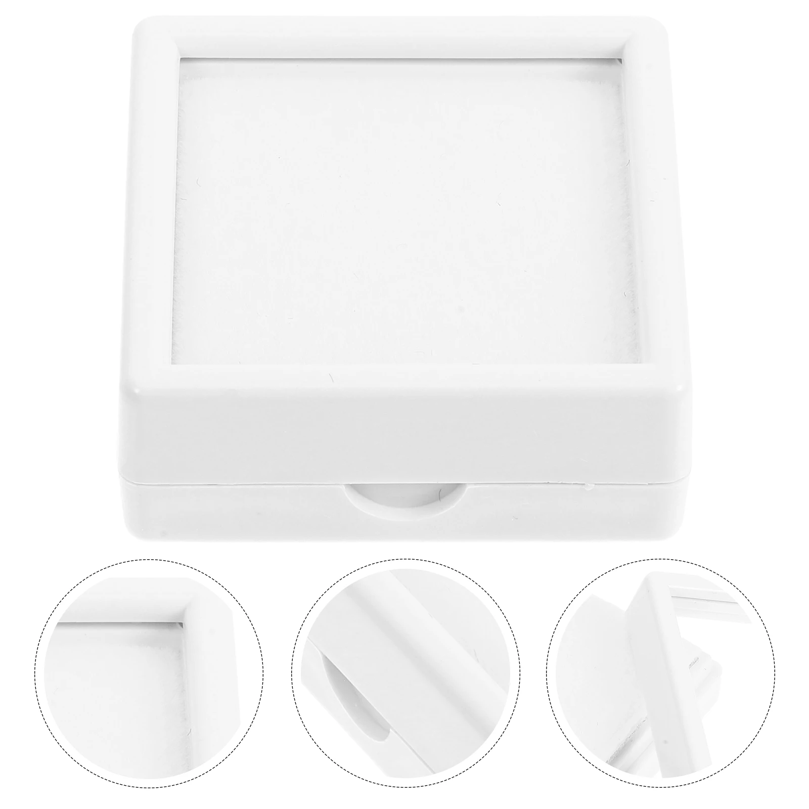 

6pcs Clear Jewelry Organizer Boxes Flip Lid Soft Sponge Inserts For Rings Gems Stones Display Storage Multifunctional Elegant