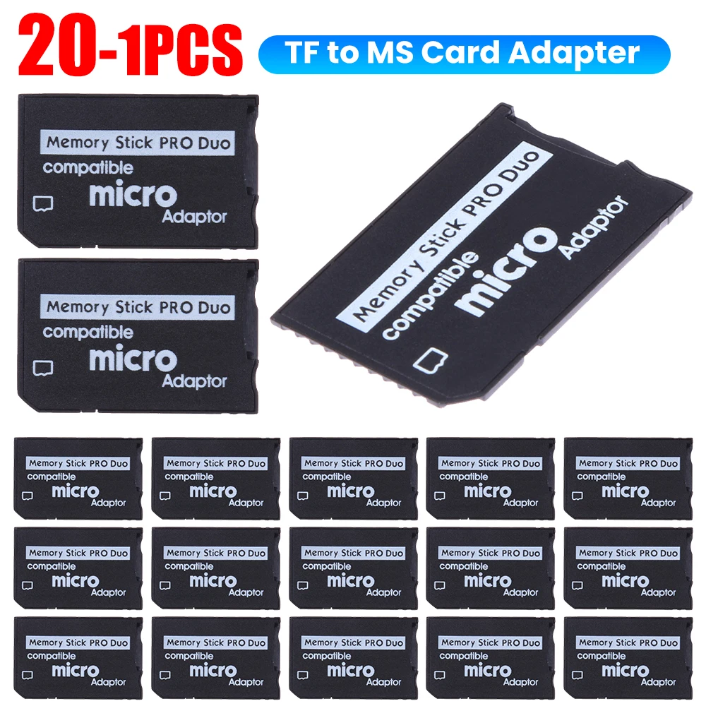 1-20PCS Mini Memory SD TF To MS Card Memory Stick Card Adapter For PSP Card Single/Dual 2 Slot Adapter For Pro Duo Plug And Play