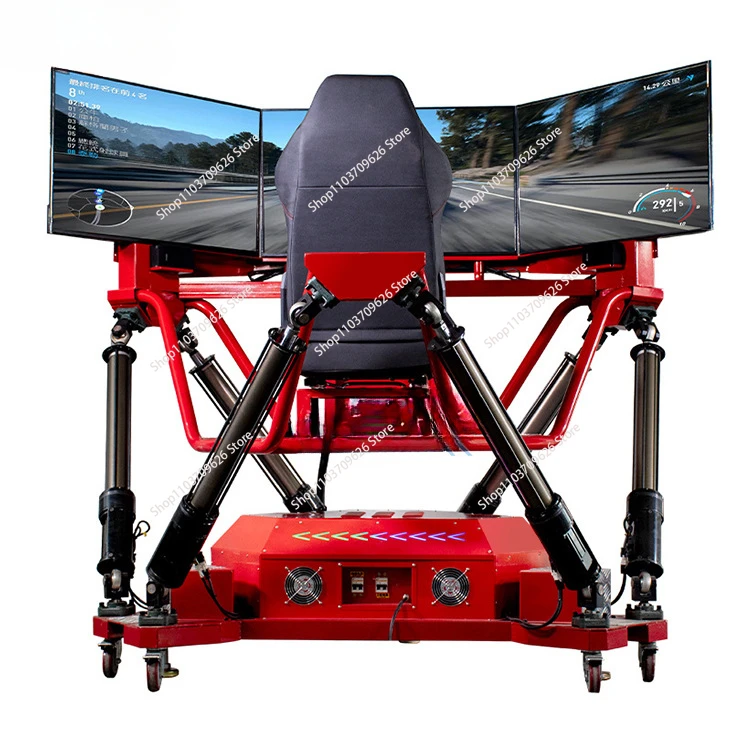 360 Degree VR Car Racing Simulator 3 Screen 6 DOF Virtual racing car driving game with