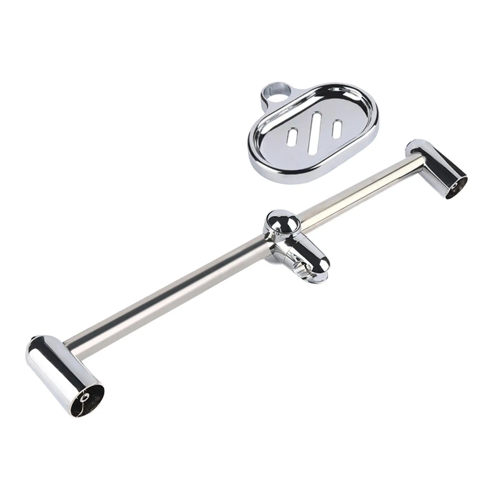 Shower Slide Bar Polished Finish Durable Easily Installation Lifting Rod 24 inch with Adjustable Handheld Shower Head Holder