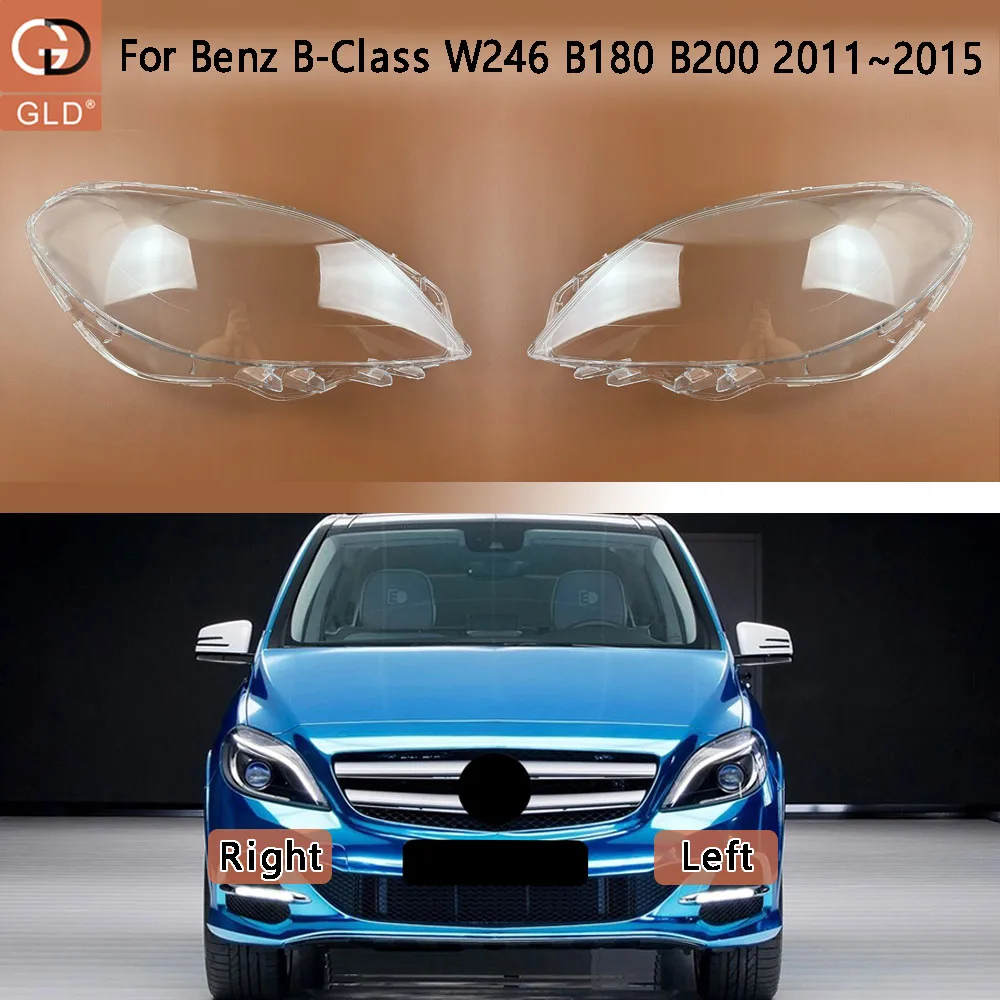 For Mercedes-Benz B-Class W246 B180 B200 2011~2015 Car Front Headlight Cover Lampshade Lampcover Head Lamp light Covers Shell