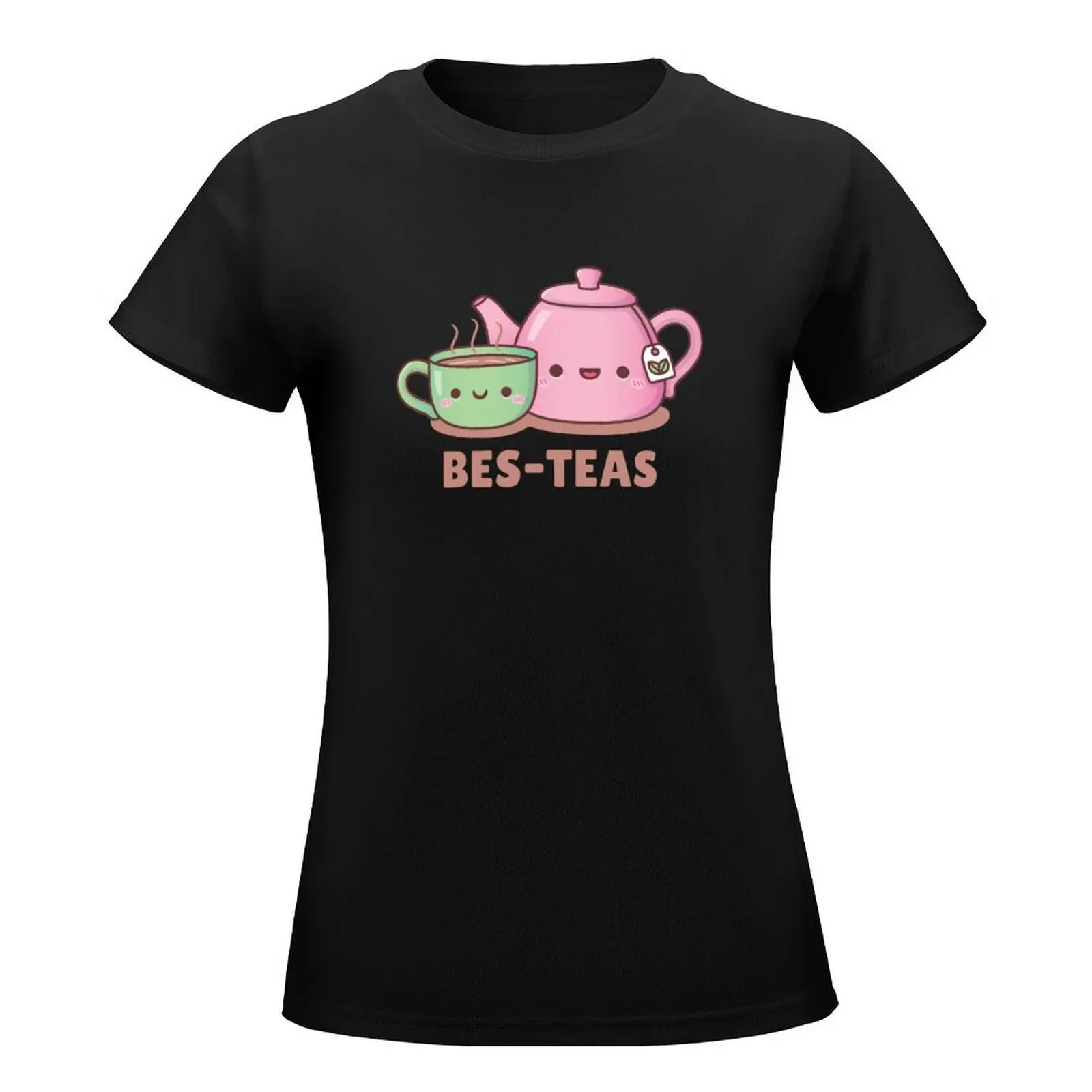 Cute Teacup and Teapot Bes Teas Besties T-Shirt animal print shirt for girls tops lady clothes t-shirt dress for Women long