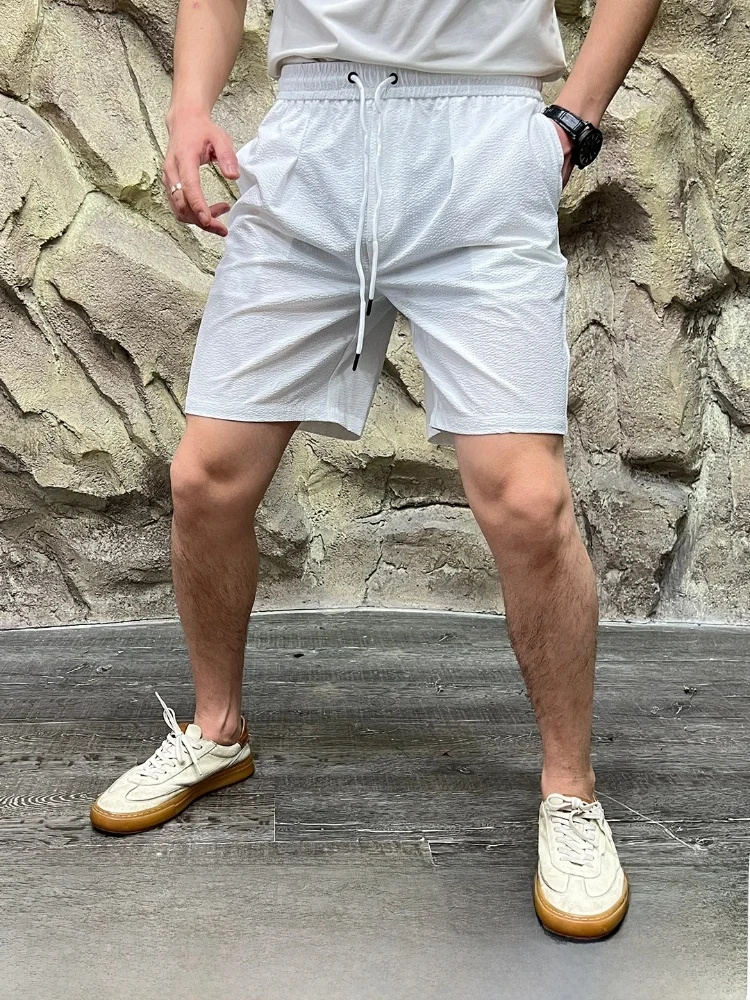 

Мужские летние спортивные шорты Line Cool Feeling из ткани Bubble Fabric, быстросохнущие, свободного кроя, прямые, на молнии, со средней посадкой, повседневные