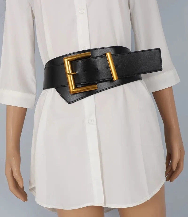 Women's Fashion  PU Leather Corset Female Cummerbund Coat Waistband Dress Decration Wide Belt  J198