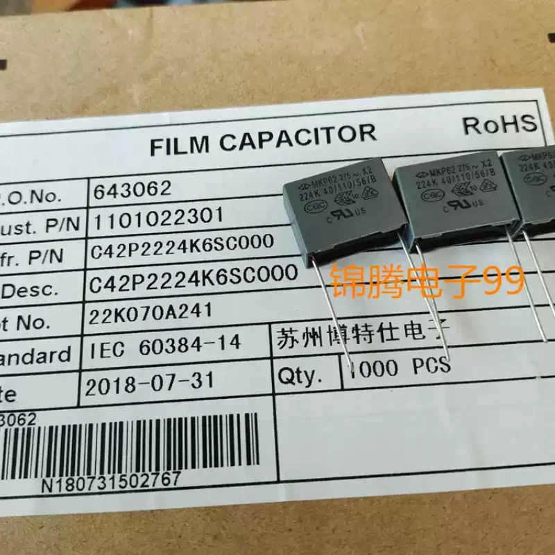 10-100pcs brand new original box Farah MKP62 x2 0.22uf 275v 220nf 224k safety film capacitor p15