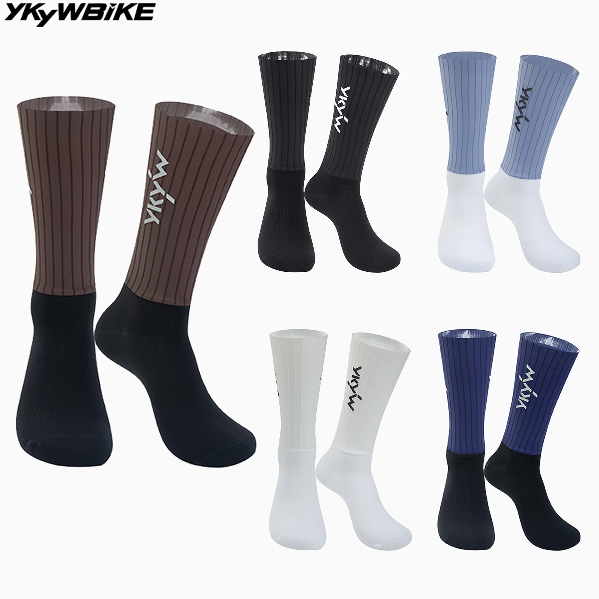 

YKYWBIKE Aero унисекс велосипедные носки аэродинамические дорожные велосипедные гоночные носки тканые полосатые эластичные противоскользящие велосипедные носки на открытом воздухе