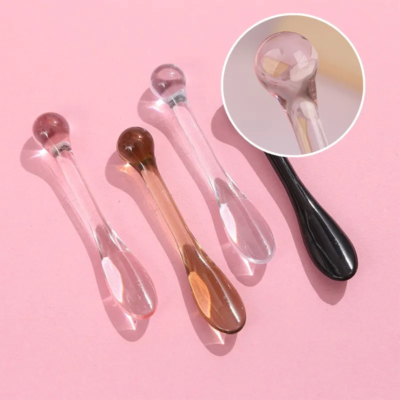 1/3 قطعة ملاعق التجميل الاكريليك مغرفة مع صندوق كريم وجه قناع الطين خلط ملاعق أدوات العناية بالجمال قضيب الوجه