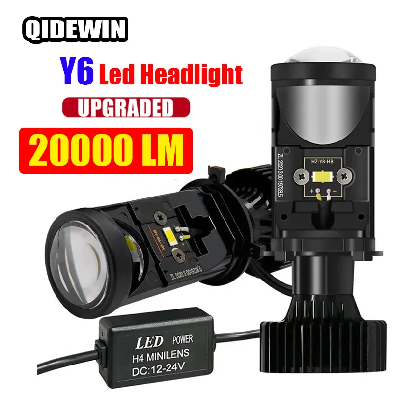 

Canbus Y6 H4 LED 120W Car Headlight 6500k Super Bright Mini Lens Headlight H4 12000LM IP67 Waterproof Fog Light Bulb Universal