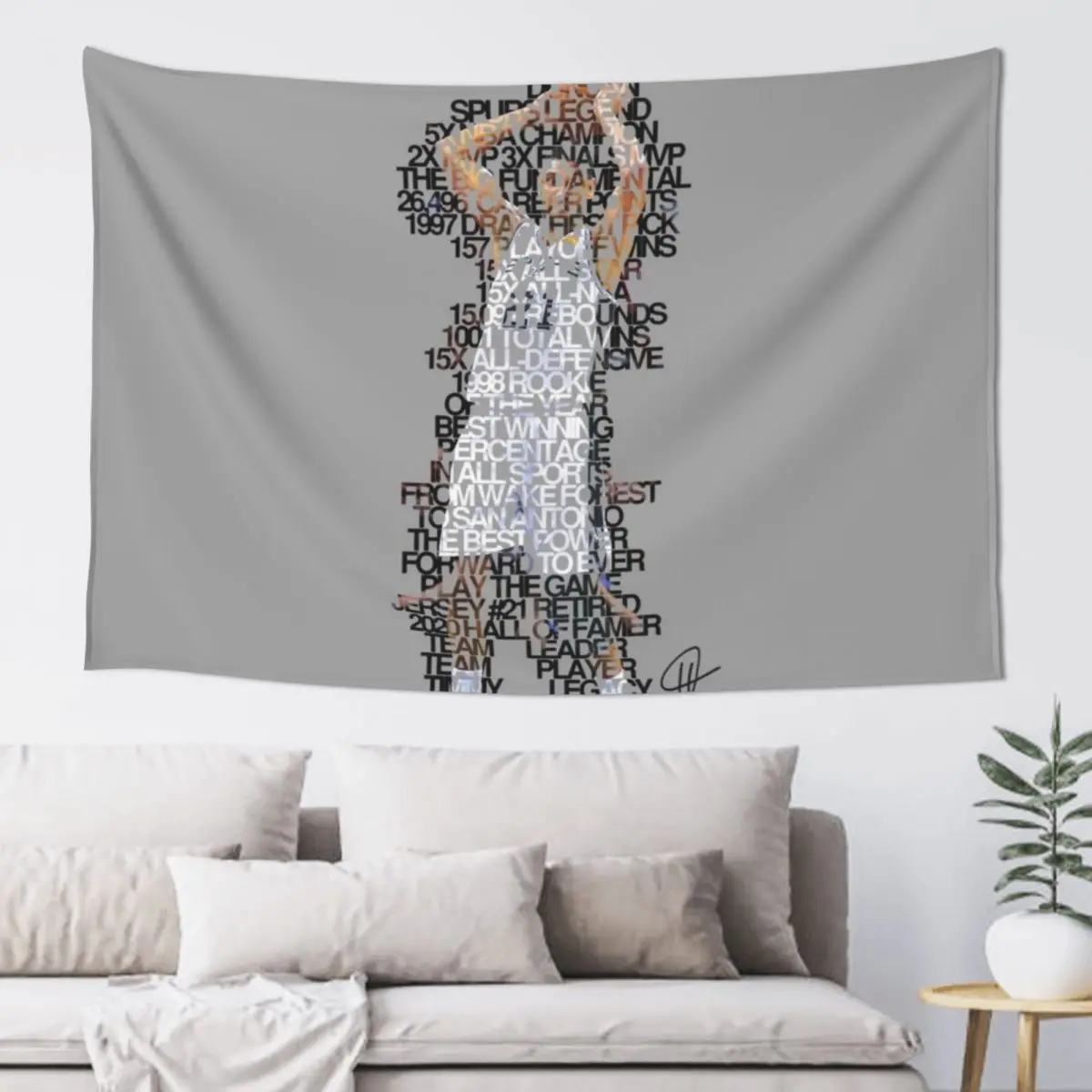 

Tim Duncan Legacy Tapestry Kawaii Room Decor Home Supplies Tapestry