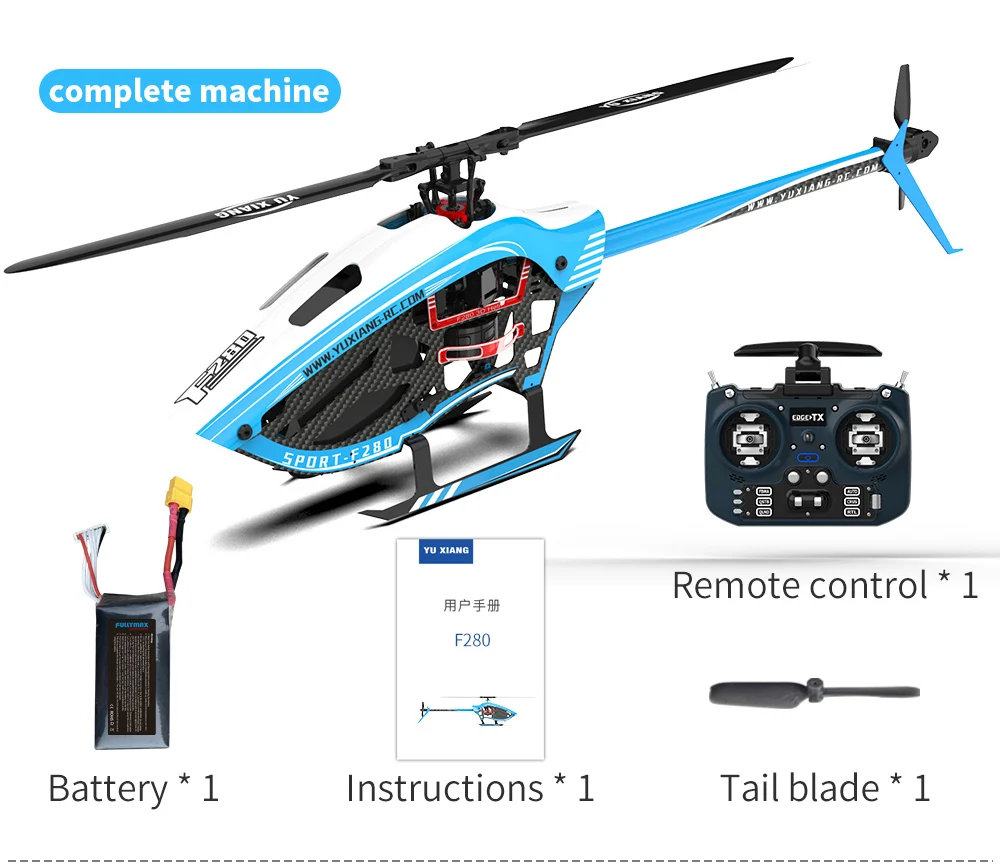 YXZNRC F280 2.4G 6CH 6-Axis Gyro 3D6G Dual Brushless Direct Drive Motor Flybarless RC Helicopter For Yuxiang F280