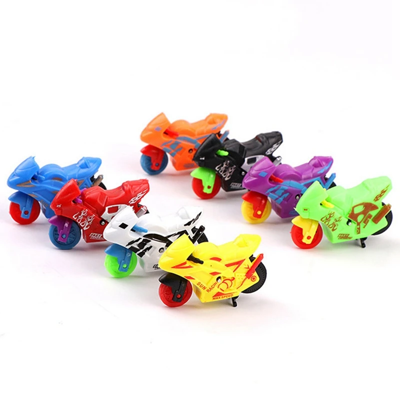 Mini Colorful Plastic Pull Back Motorcycle Toys For Kids Birthday Party Favors Pinata Filler Carnival Prizes Fun Game Gift