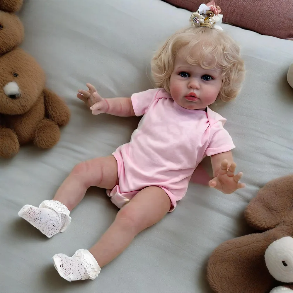 

22-ДЮЙМОВАЯ кукла Реборн Элли с мягким тканевым телом, ручная детальная роспись кожи, настоящая жизнь, куклы реборн ручной работы для маленьких девочек