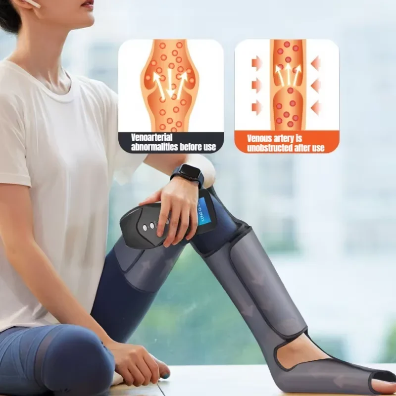 Jinkairui Foot Air Pressure Leg Massager 2 Modes 3 Levels Intensity Air Wave Relaxation for Leg Pain Relief