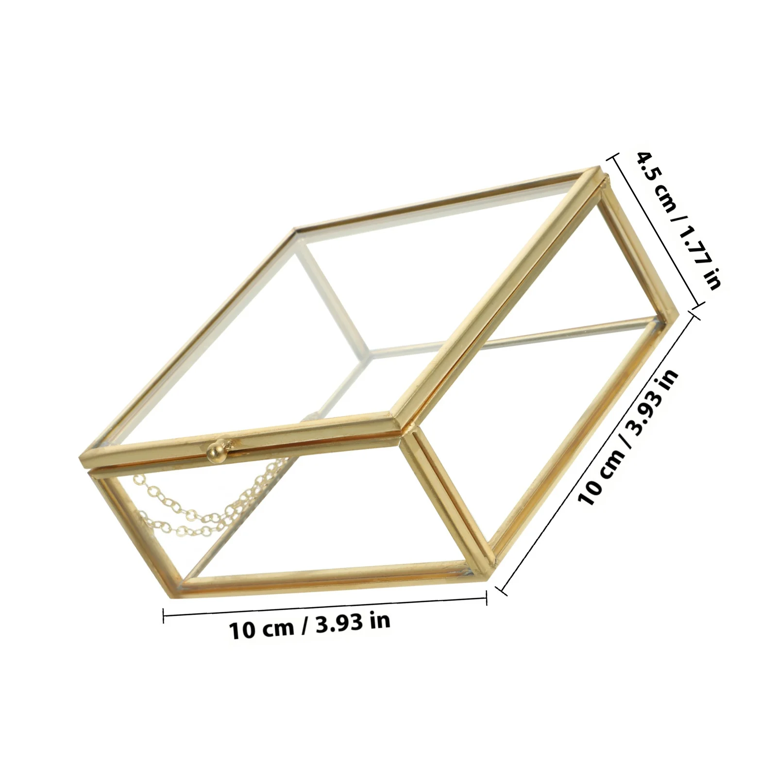 صندوق مجوهرات شفاف مع غطاء زجاجي حقيبة للتخزين للأقراط والخواتم والمعلقات والعناصر الصغيرة ومنظم ديكور المنزل #6