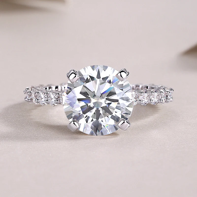 NKHOG 5CT Full D Color VVS Moissanite Ring For Women S925 Silver Luxury Engagement Bride Wedding Band Gift Jewelry GRA Certified
