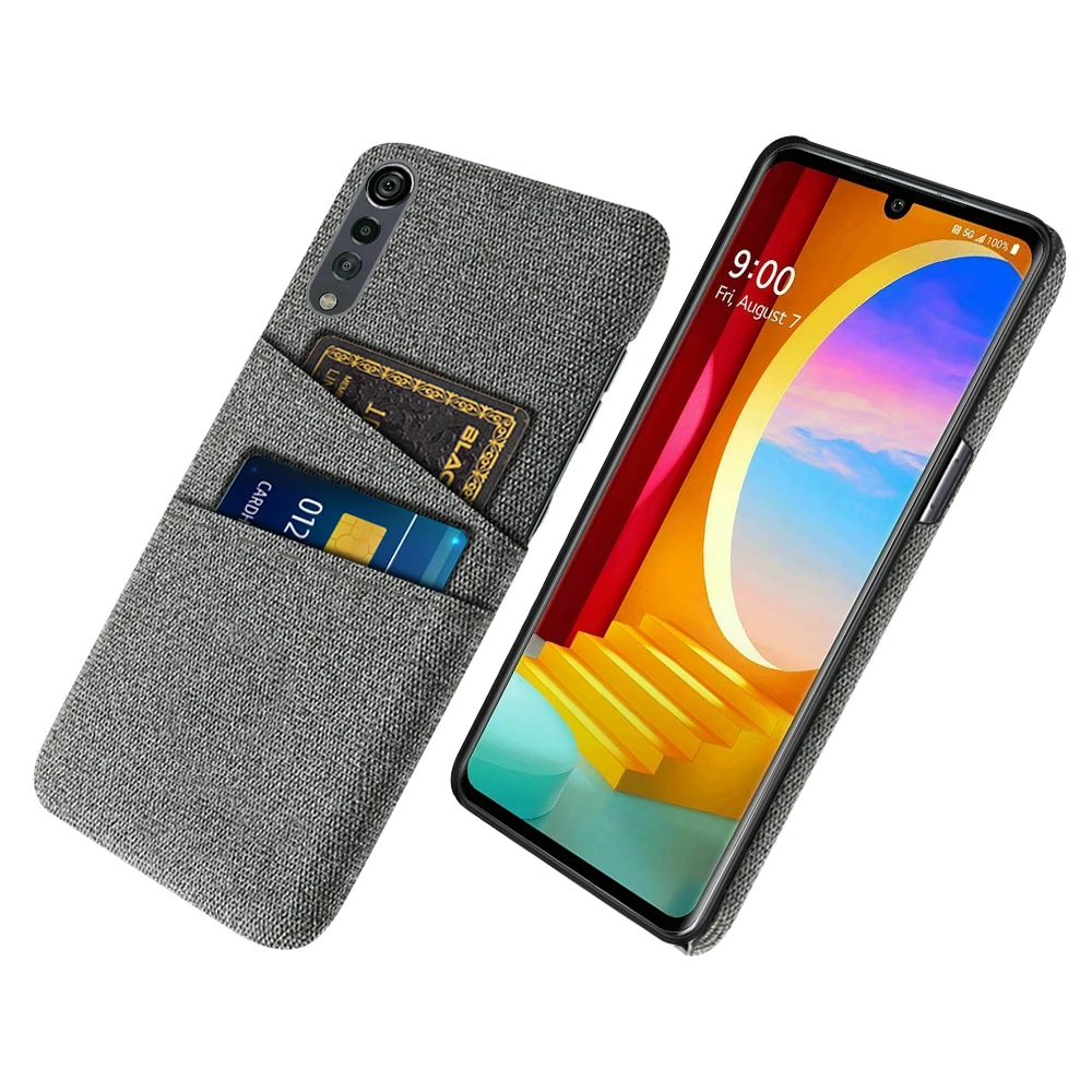 Fabric Case For LG Velvet 4G 5G Dual Card Cloth Luxury Business Cover LG Velvet Wallet Back Coque for LG Velvet 6.8" Fundas view 5