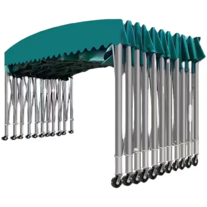 

Outdoor mobile push-pull telescopic sunshade canopy greenhouse stall night market large warehouse canopy