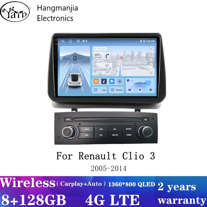 hangmanjia Wireless CarPlay Autoradio for Renault Clio 3 2005-2014 Car Radio Multimidia Android Auto Car Intelligent Systems