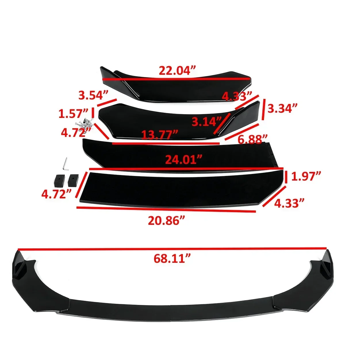 Car Front Bumper Splitter Lip Spoiler Bumper Diffuser Lips Universal For SEAT LEON FR 5F MK3 MK3.5 MK5 For Ibiza 6J 6L Body Kit