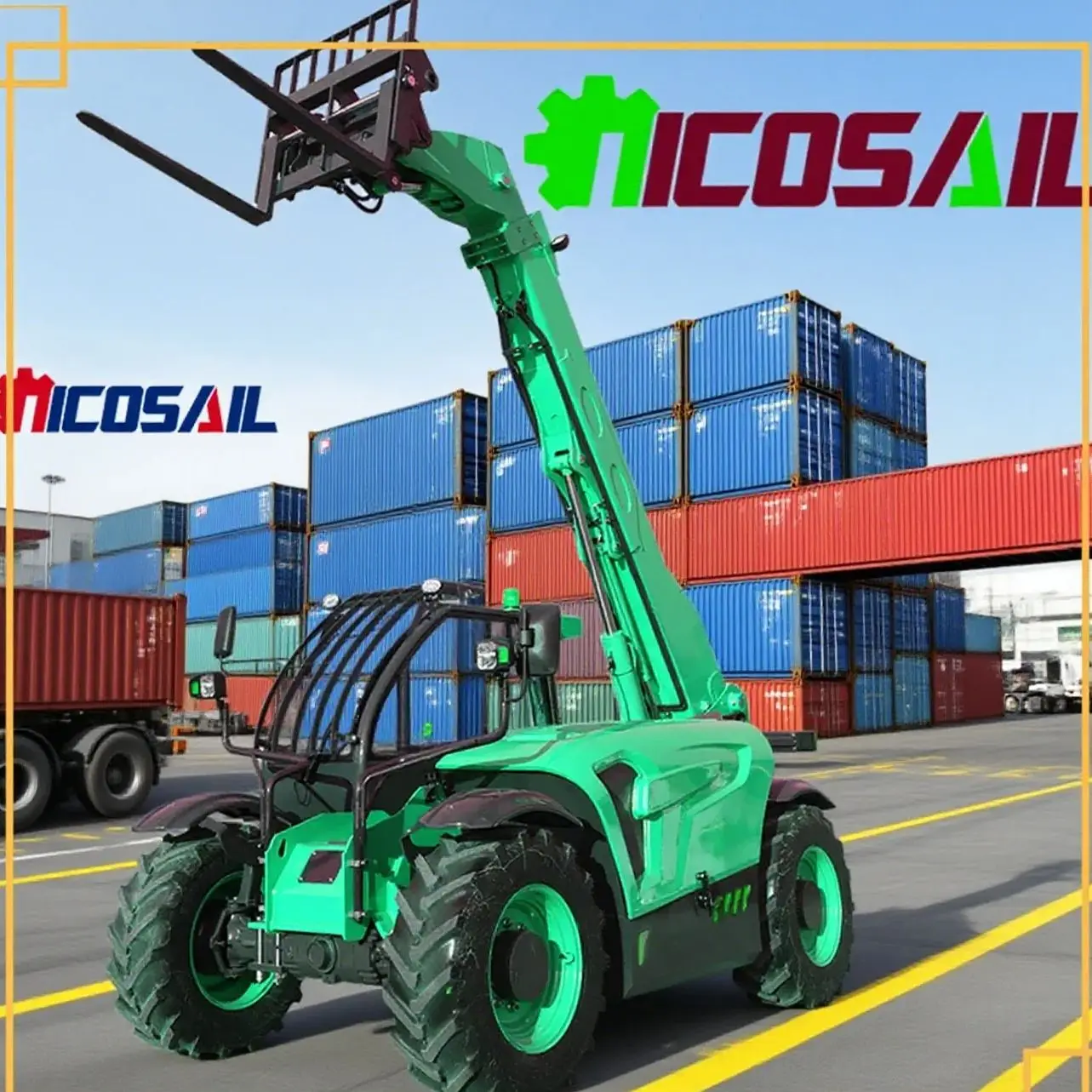 

Колесный тяжелый телескопический погрузчик, многофункциональный вилочный погрузчик с вилочной головкой и высокопроизводительным двигателем