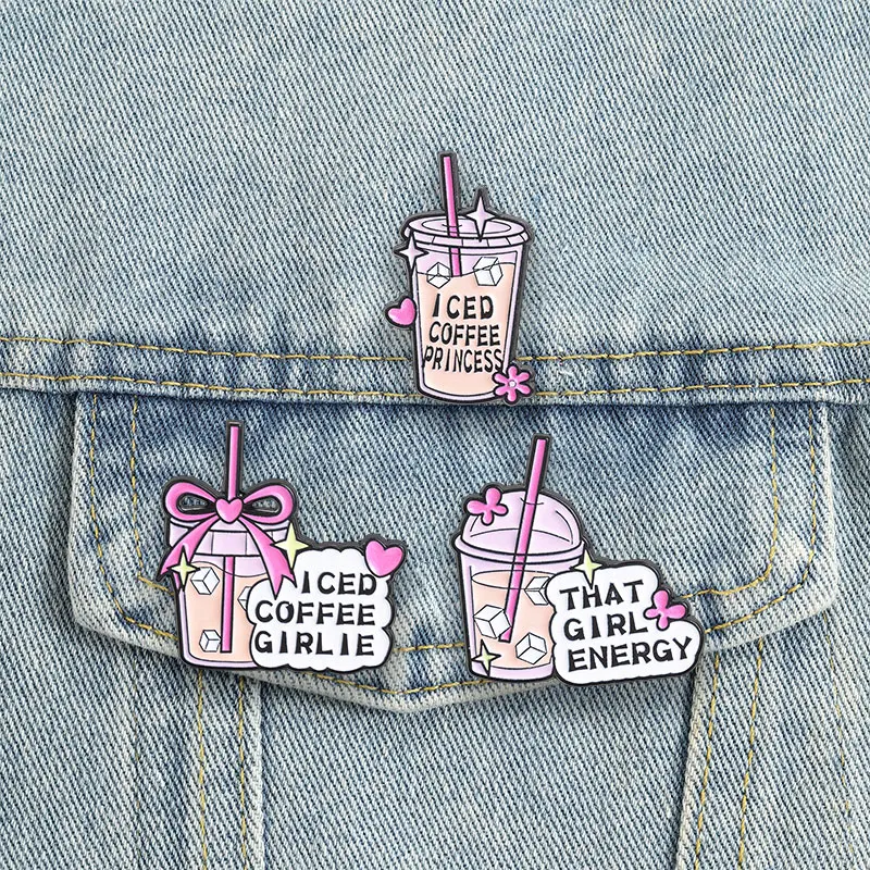 2-5pcs/set Positive Affirmation Enamel Pin Inspirational Quote Brooch Coffee Girl Badge Chaotic Star Jewelry Gift for Friends
