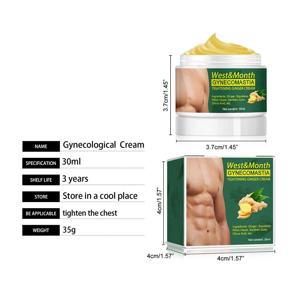 Breast Firming Massage Cream for Man Chest Massage Care Get Rid of Excess Fat Exercise Chest Muscle Ginger Breast Develop Cream