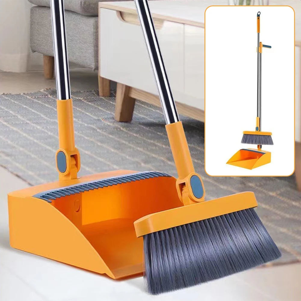 Foldable Brooms Dustpan Set Comfort Grip Long Handle Dustpan Set For Kitchen Resturants