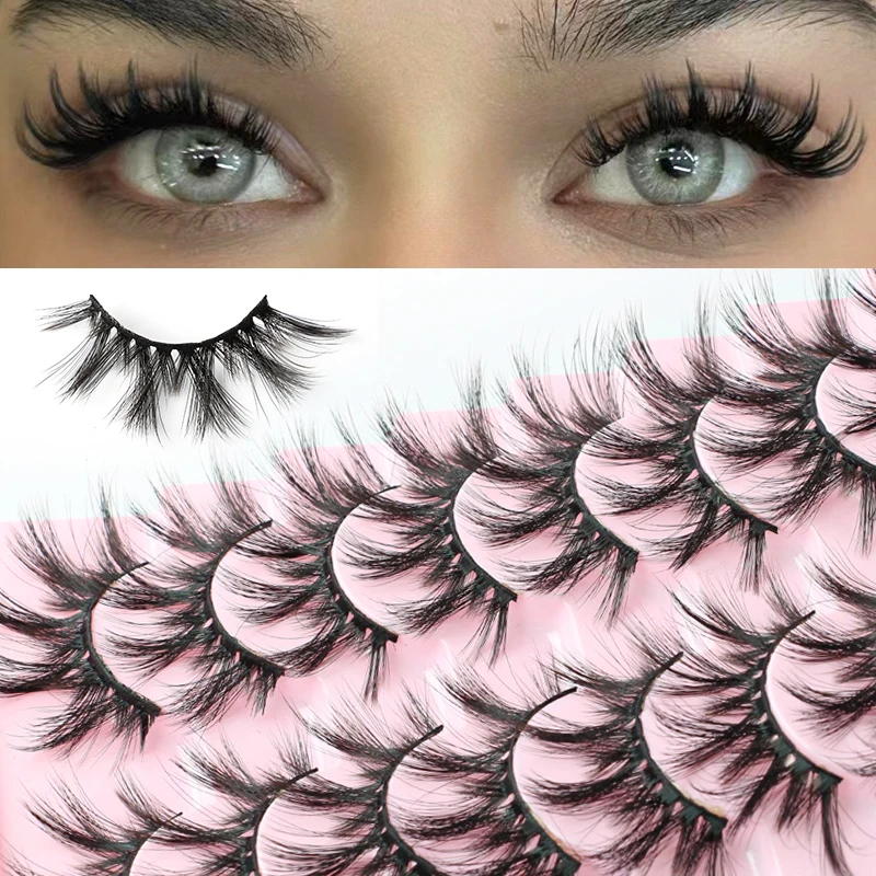 New 2/5/10 Pair 3D Mink Lashes Natural Soft Eyelash Dramatic False Eyelashes Faux Cils Make ups Fake Eyelash Extension maquiagem