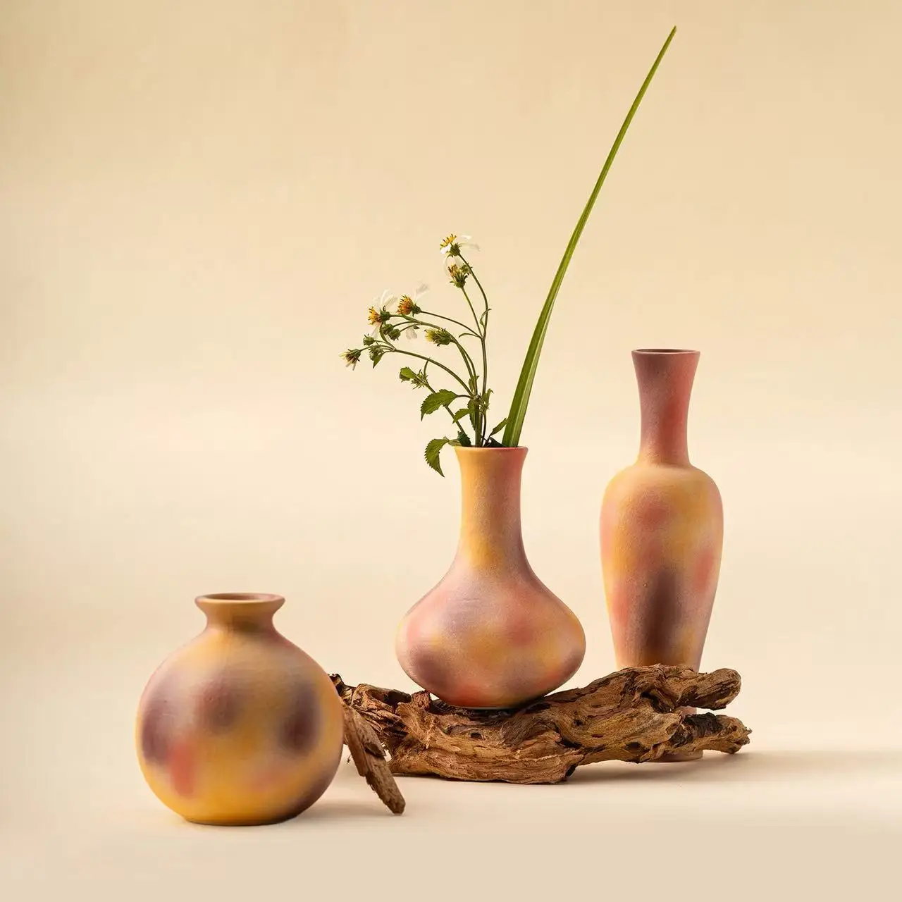 

HYS handmade mini vase dried flower bogu frame ceramic ornament flower ware