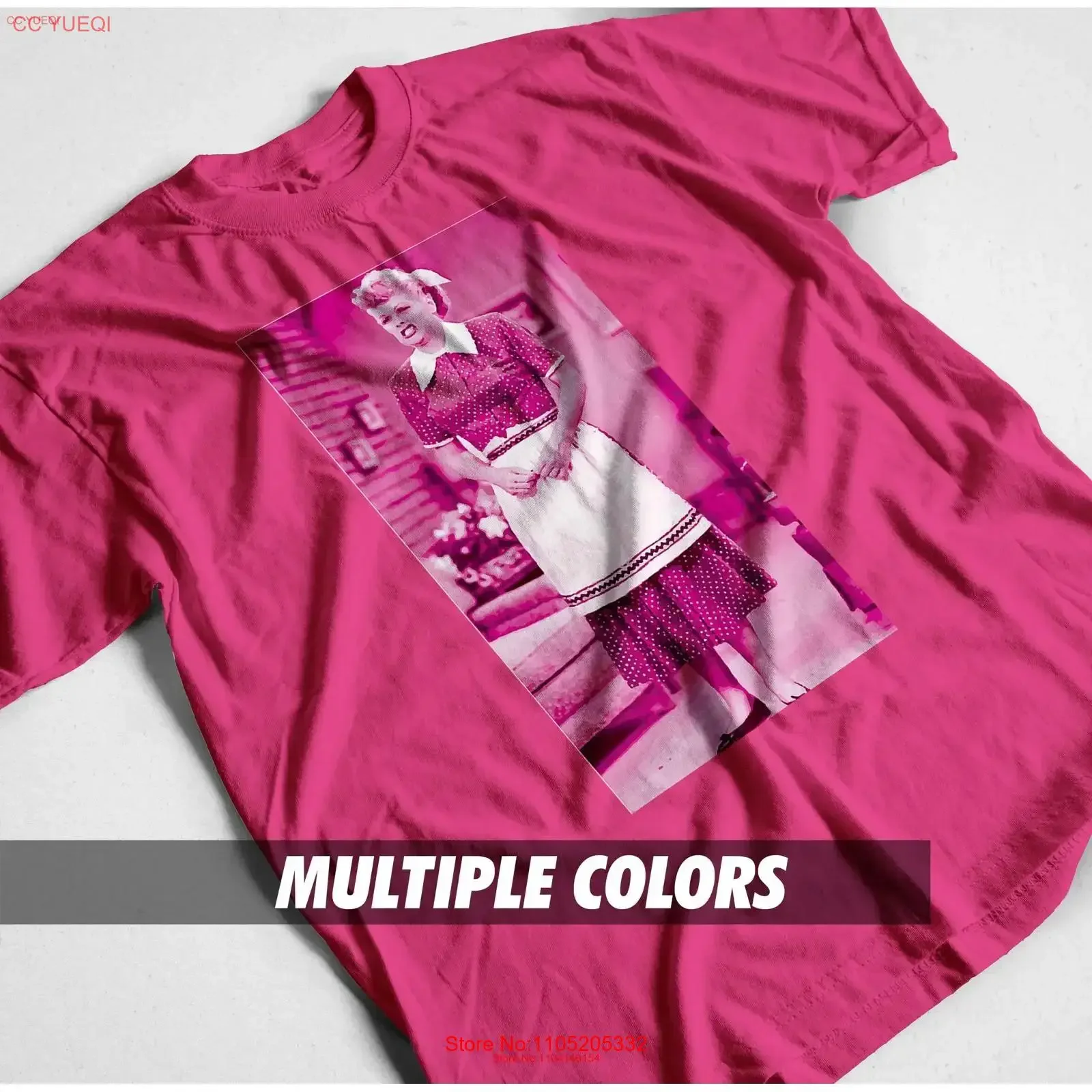 

Футболка I Love Lucy Lucille Ball TV Show Comedy Sitcom Desi Arnaz Pink Ricky Ricardo Хлопковая винтажная стираная повседневная футболка