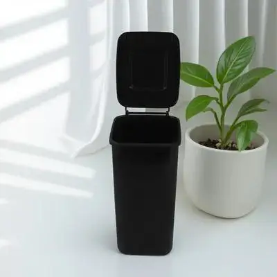 سلة مهملات سطح المكتب مغطاة صغيرة، حامل قلم متعدد الوظائف، منظم مكتب المطبخ، سلة مهملات صغيرة، منظم مكتب #6