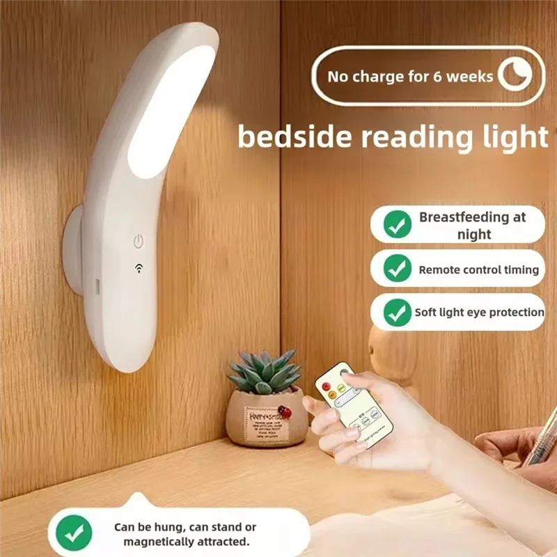 Night Light Withremote Control Rechargeable Bedside Lamp Forwardrobe & Bedroom Decor-A98U