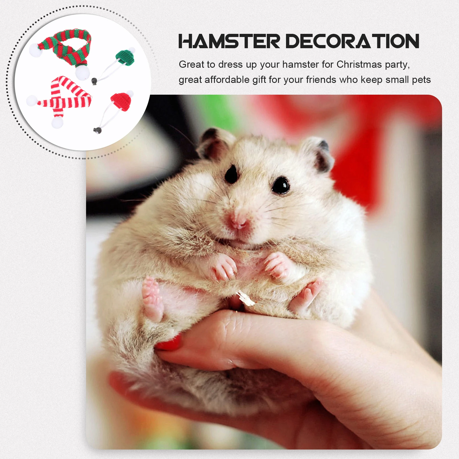 

Pet Christmas Hat Scarf Hamster Hats Has Festival Scarves Mini Wear-resistant Rat Supplies