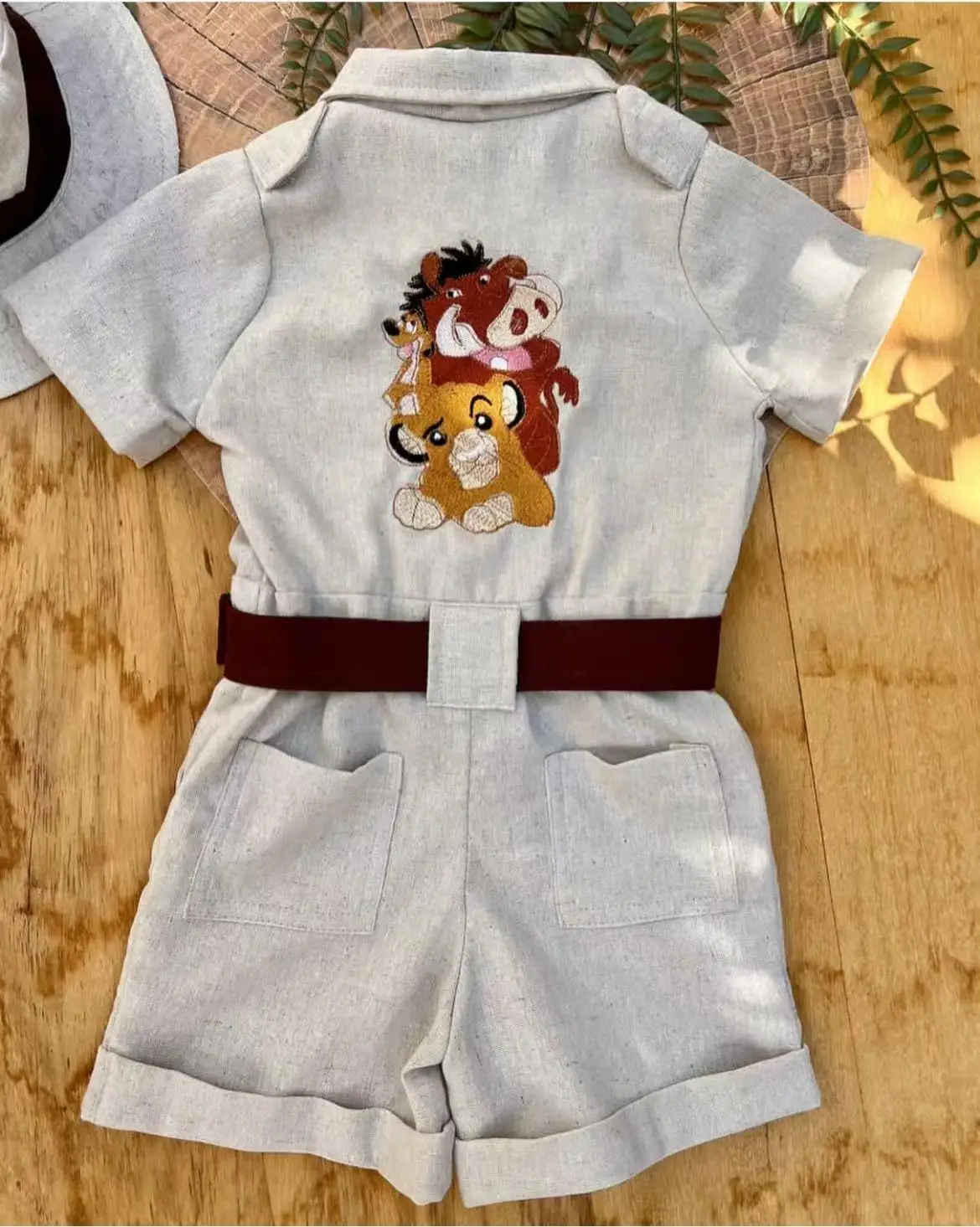 0-6Y Baby Boy Khaki Animals Embroidery Rompers for Birthday Photography Party Holiday Eid Christmas B443
