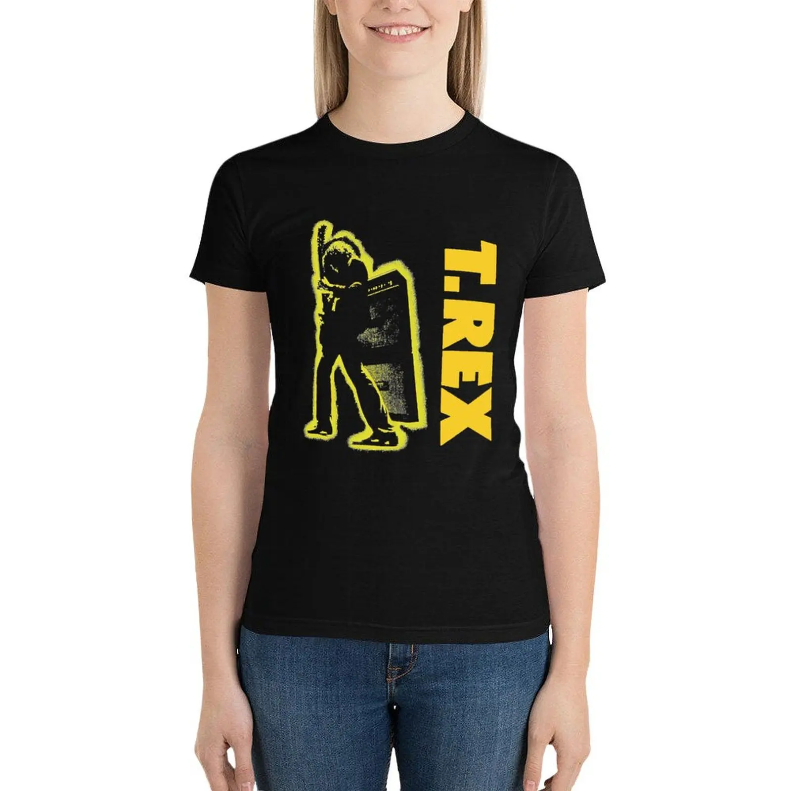 Women Men T_Rex Guitar T-Shirt aesthetic clothes graphics summer top woman t shirt
