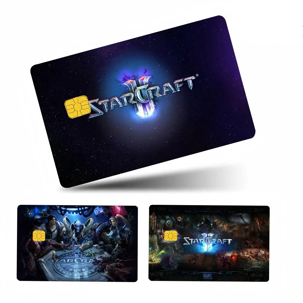 Game S-StarCraft 2 Cartoon 4pcs 1Set Credit Card Skin Stickers for Bank Card Bus Metro Card Sticker Waterproof Women Gift