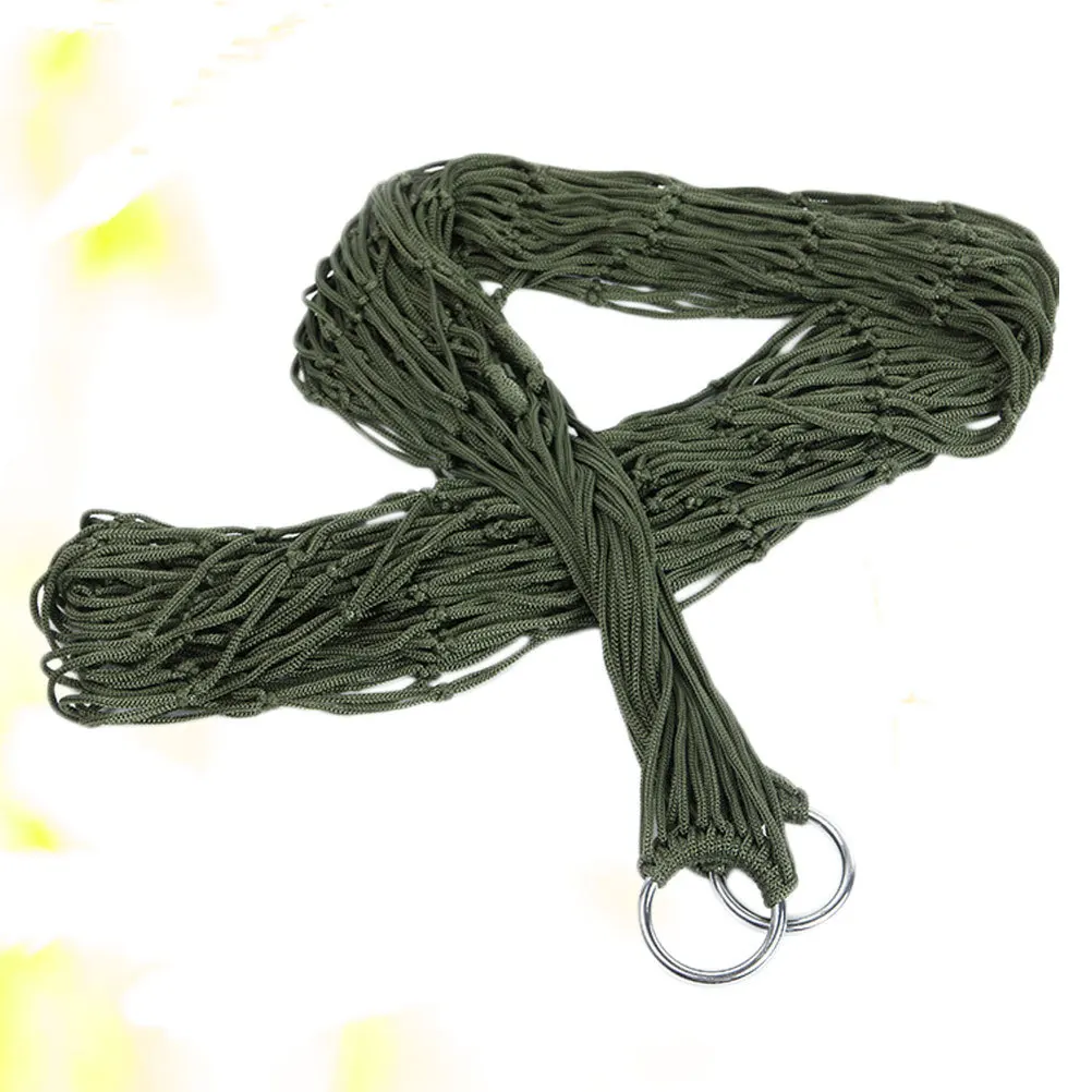 

1pc Military Green Thickened Nylon Camping Hammock Lightweight Strong Outdoor Swing Hanging Chair For Hiking Hunting Travel