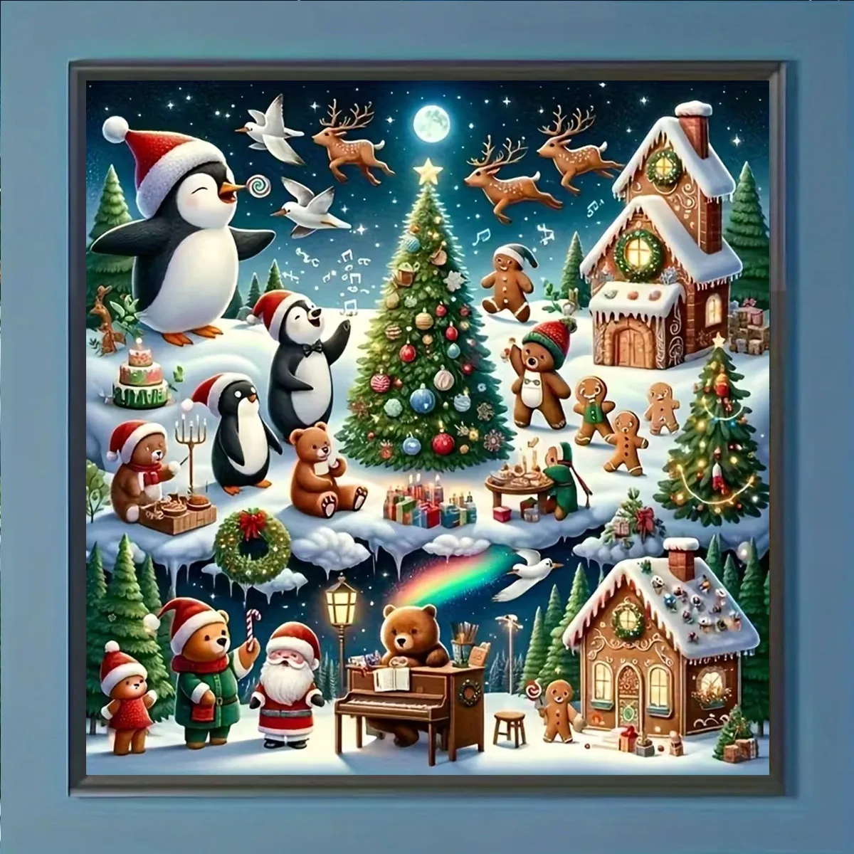 

5D Diamond Painting Set, Colorful Circular Acrylic Diamond Art Embroidery, DIY Full Diamond Cross Embroidery Set, Suitable for H