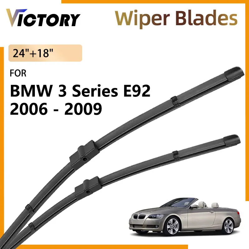 Car Front Wiper Blades For BMW 3 Series E92 2006 - 2009 2008 2007 Coupe Accessories Windshield Windscreen Window Brushes 24\