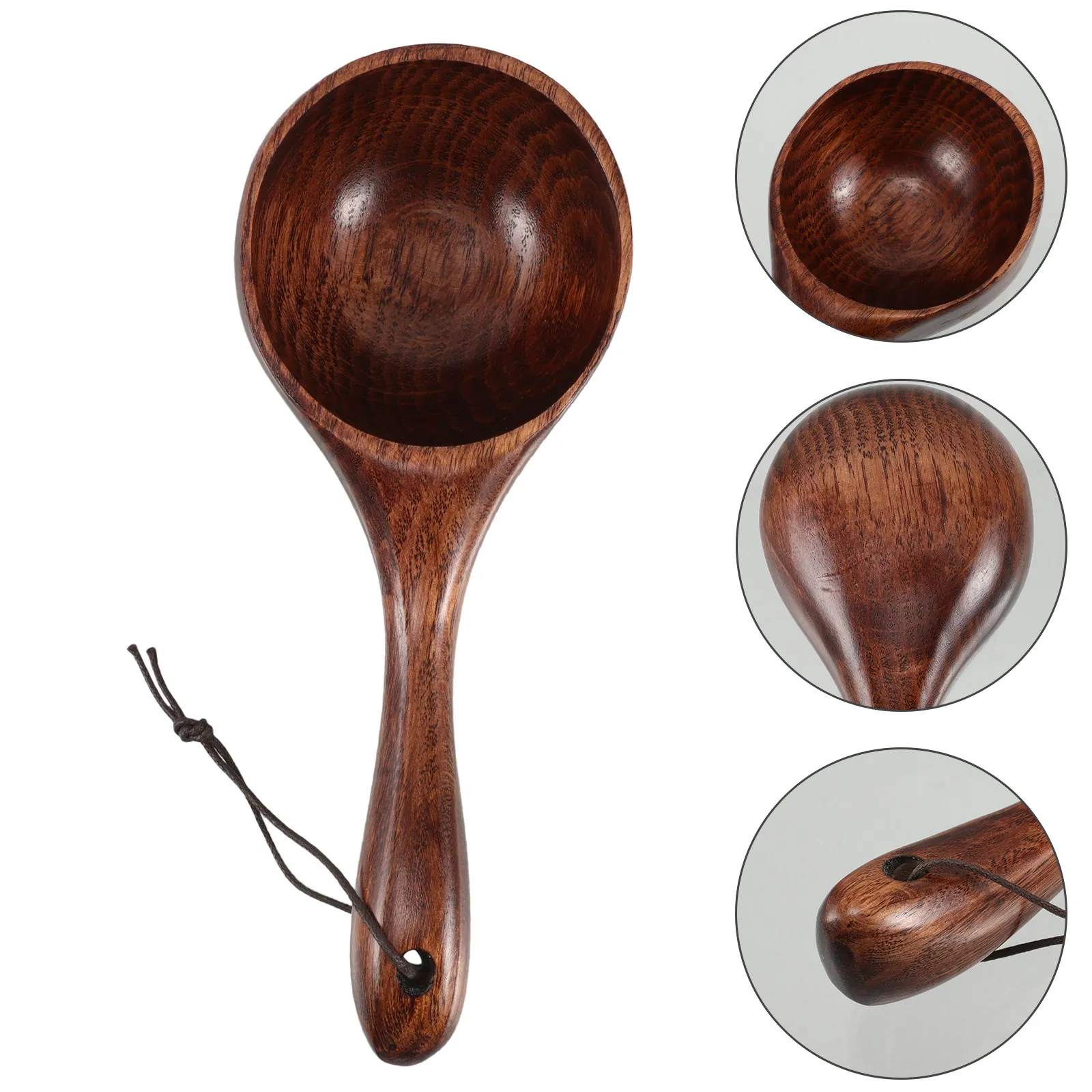 

Handled Wooden Water Ladle Wood Scoop for Bathing Shower Bathroom Sauna Household Use Ergonomic Handle Natural Material