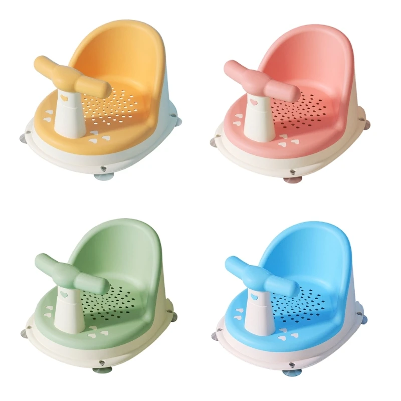 

Baby Bath Tub Anti Slip Infant Bathing Support Detachable Handle Designed Bathtub Chair for 6-18 Months Boys Girls