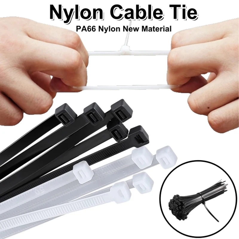 Self-Locking Nylon Ties Adjustable Multi-Purpose Cable Ties Quick Fix Zip Ties for Home Improvement Office And Outdoor Use
