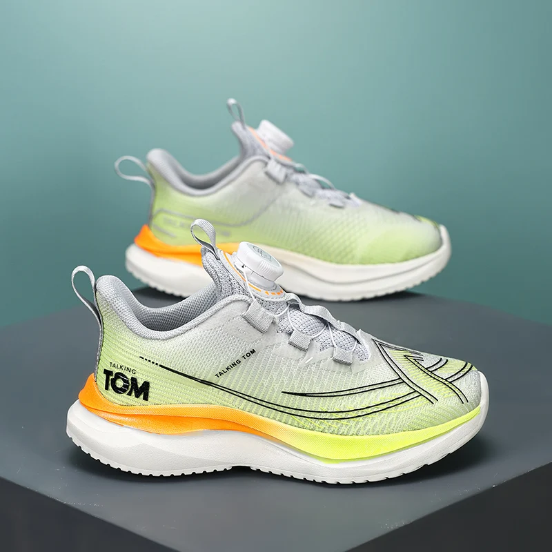 

Children Sports Shoes Double Mesh Breathe Convenient Rotating Buckle Running Shoes 2025 New Anti Slip Campus Jogging Shoes